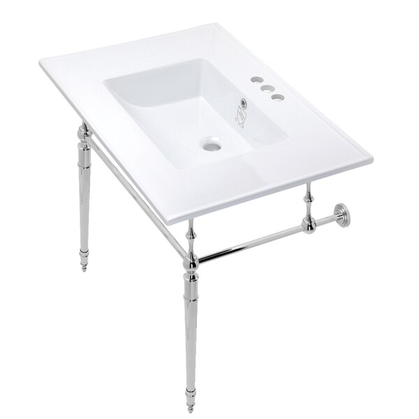 Fauceture KVPB31227W4CP Edwardian 31" Console Sink Set, White/Polished Chrome KVPB31227W4CP - main